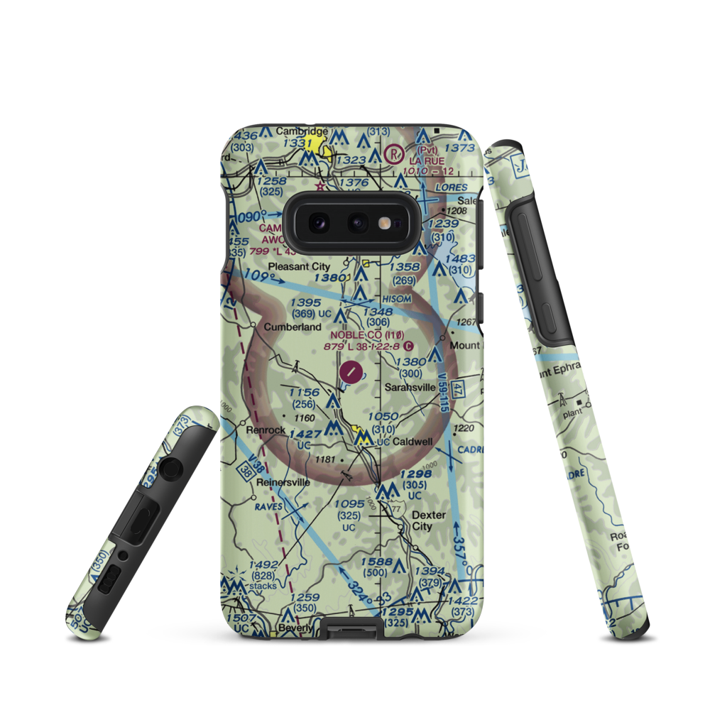Noble County Airport (I10) VFR Sectional Samsung Phone Case Samsung Galaxy S10e model shown