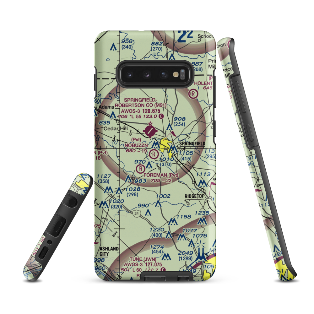 Nobuzzn Airport (8TN5) VFR Sectional Samsung Phone Case Samsung Galaxy S10 Plus model shown