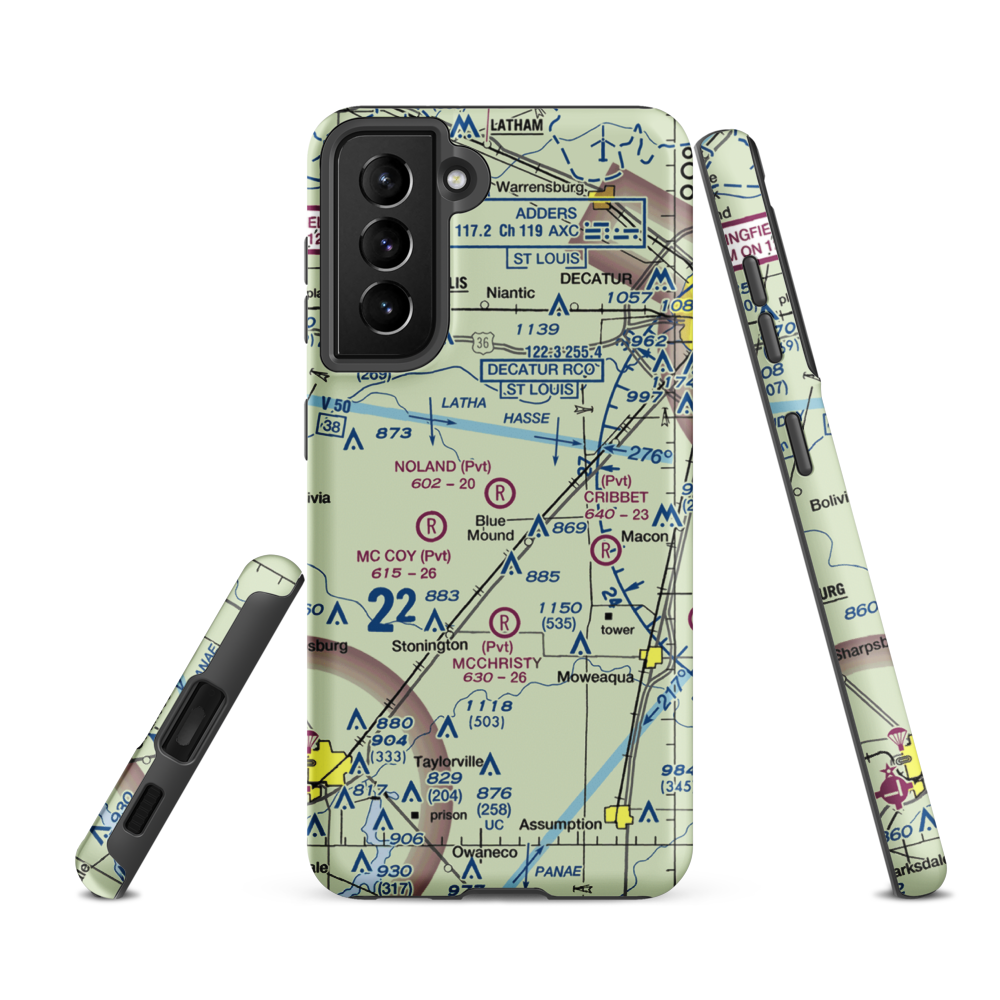 Noland RLA Restricted Landing Area (3IS3) VFR Sectional Samsung Phone Case Samsung Galaxy S21 FE model shown