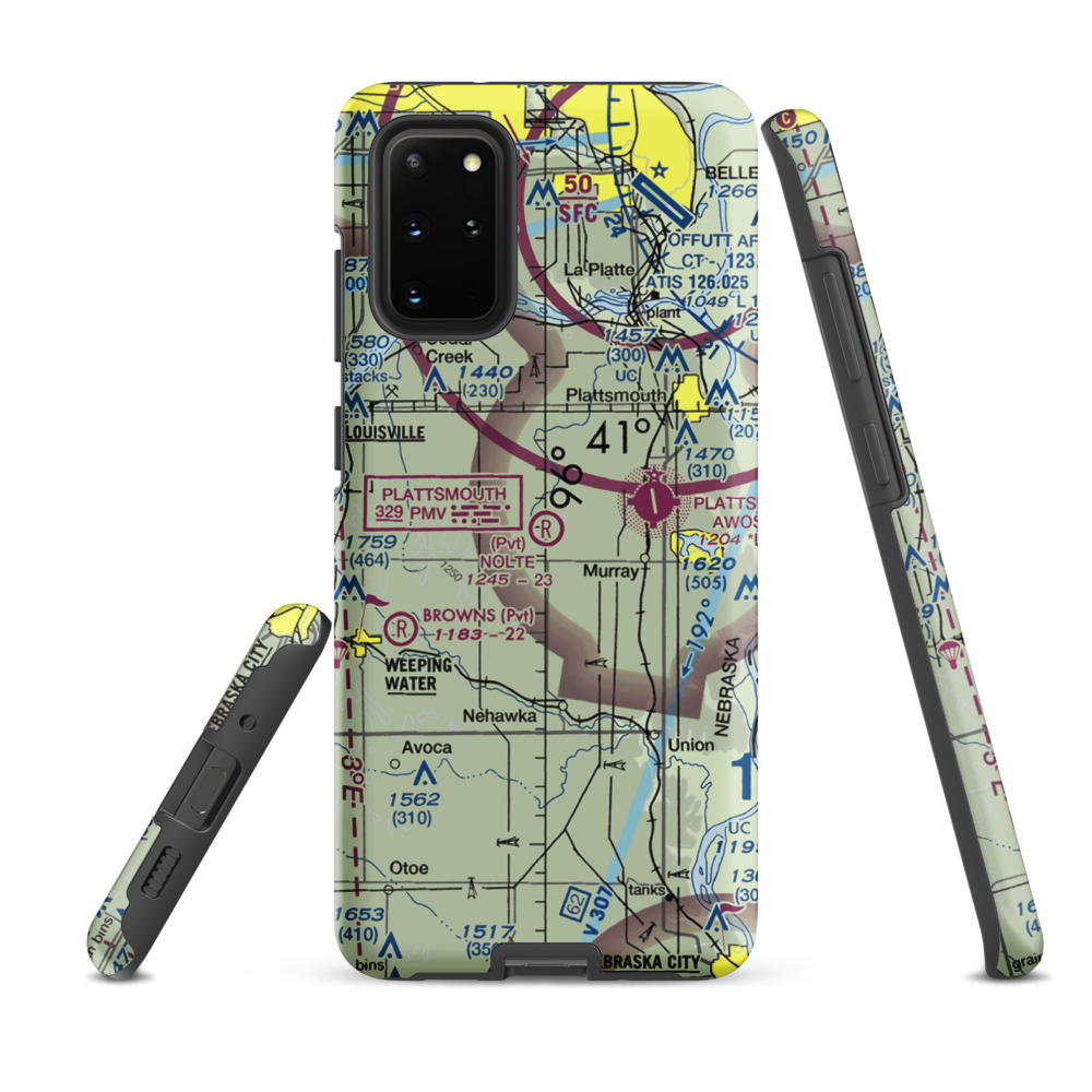 Nolte Farms Airport (NE82) VFR Sectional Samsung Phone Case Samsung Galaxy S20 Plus model shown
