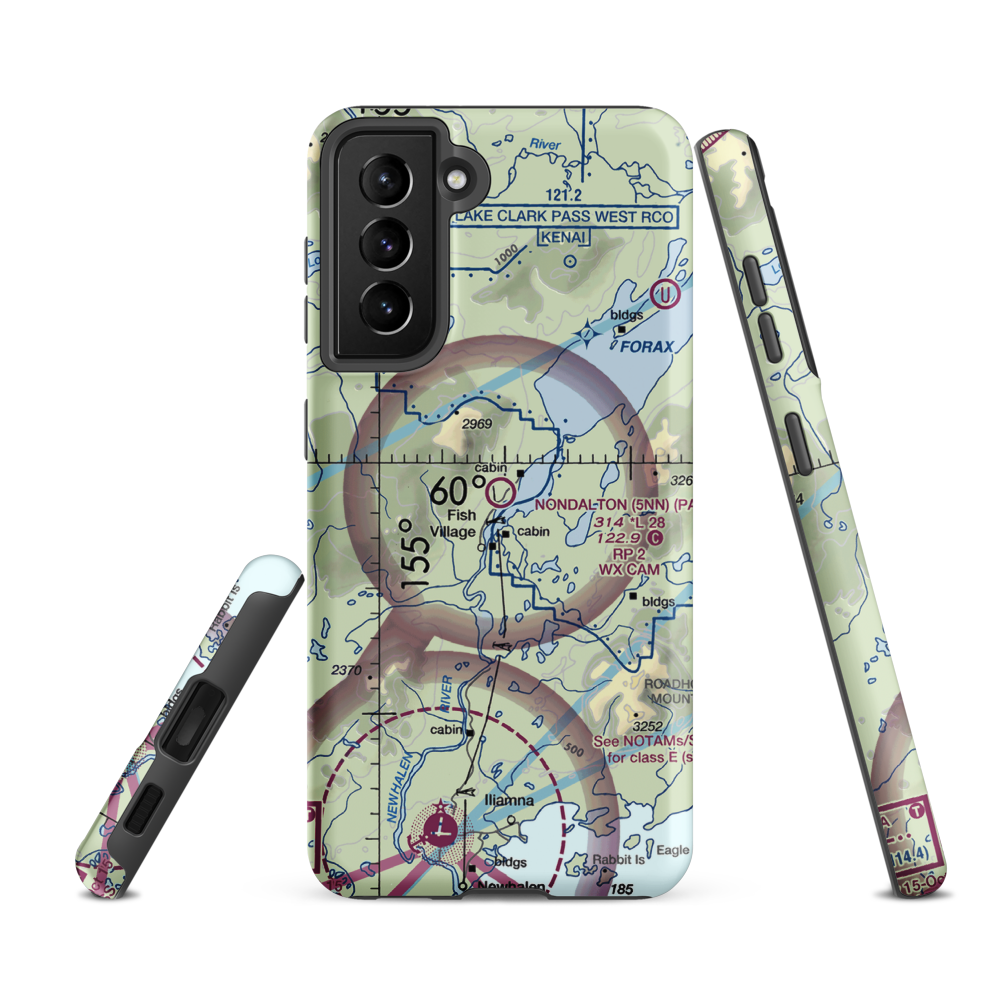Nondalton Airport (5NN) VFR Sectional Samsung Phone Case Samsung Galaxy S21 FE model shown