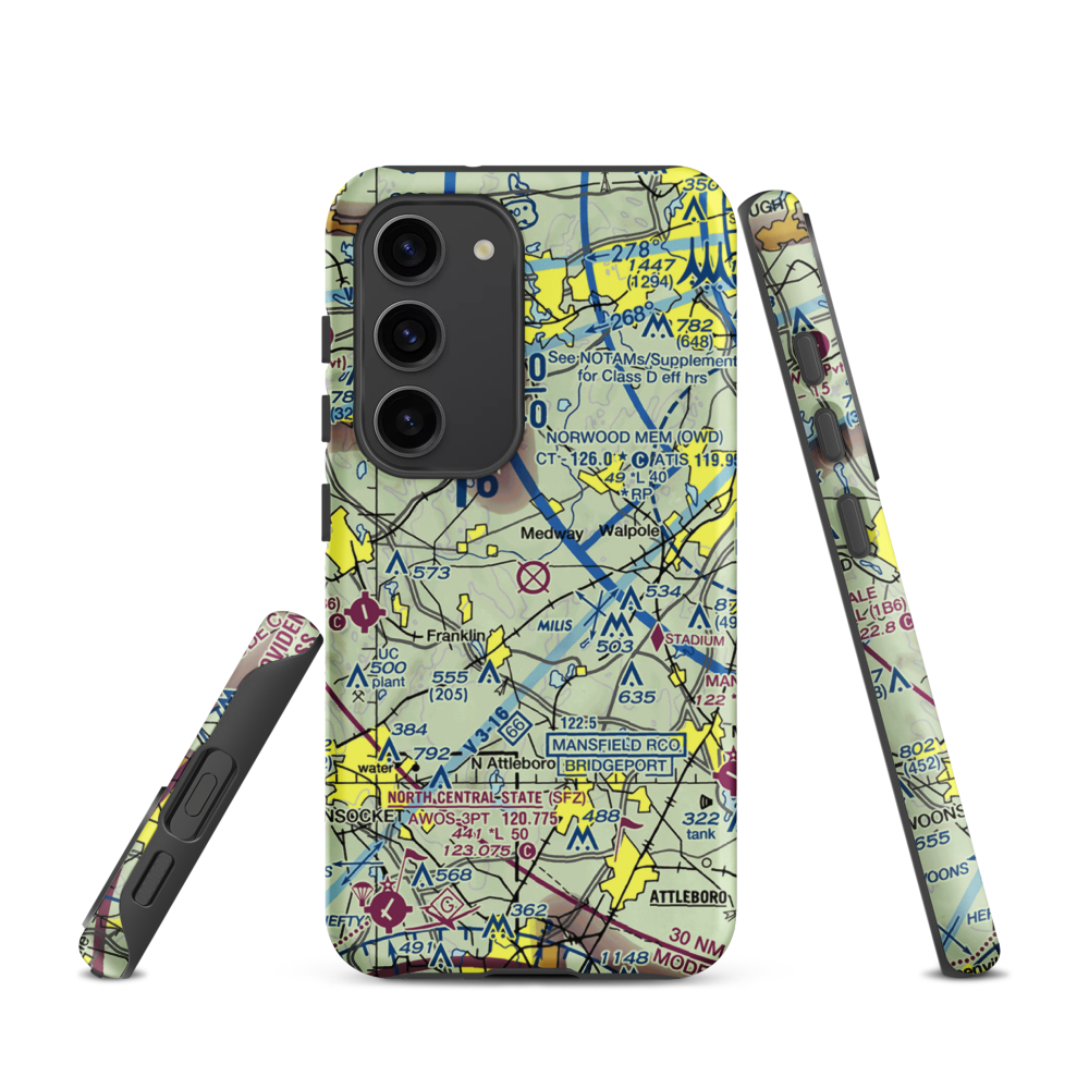 Norfolk airport (32M) VFR Sectional Samsung Phone Case Samsung Galaxy S23 model shown