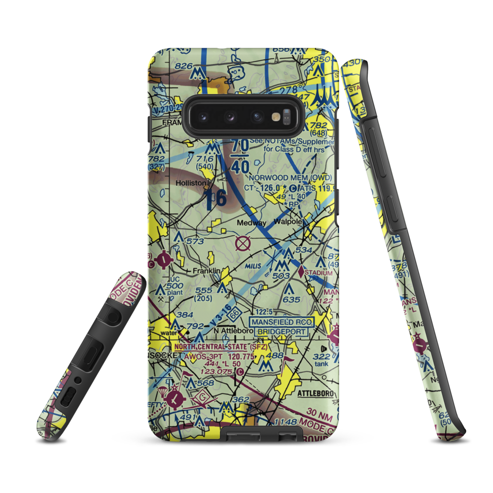 Norfolk airport (32M) VFR Sectional Samsung Phone Case Samsung Galaxy S10 Plus model shown
