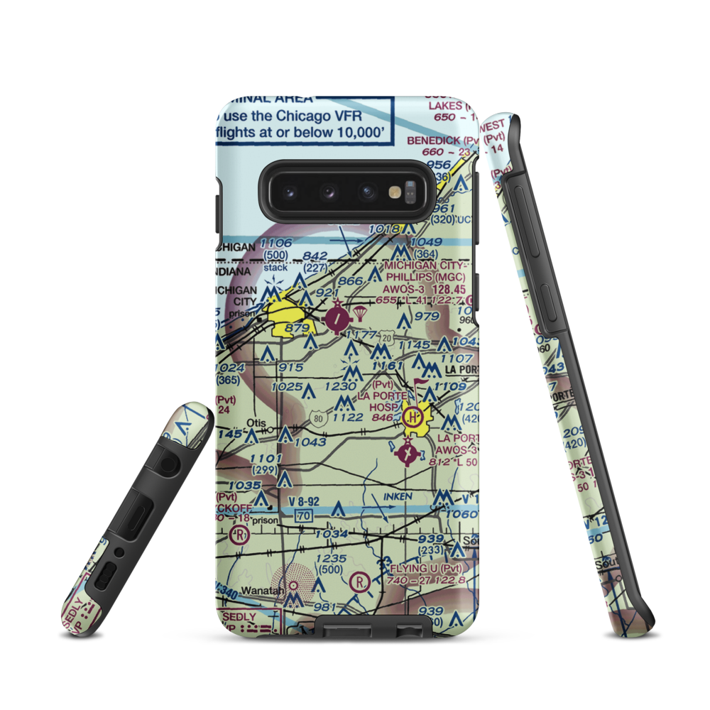 Norm's Airport (29II) VFR Sectional Samsung Phone Case Samsung Galaxy S10 model shown