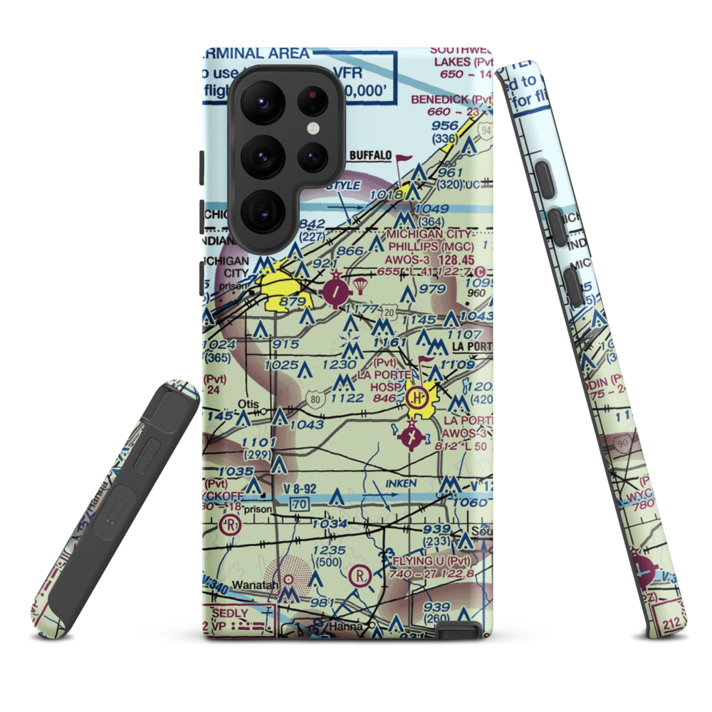 Norm's Airport (29II) VFR Sectional Samsung Phone Case Samsung Galaxy S22 Ultra model shown