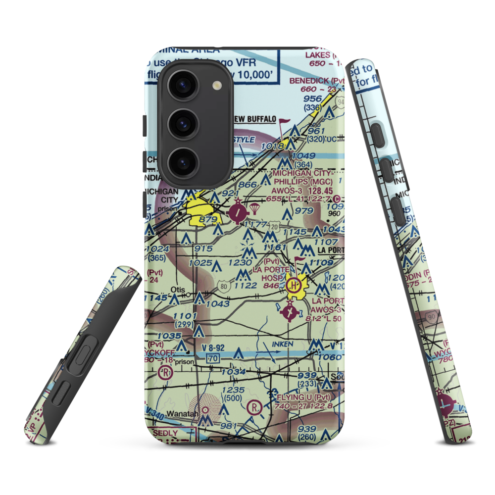 Norm's Airport (29II) VFR Sectional Samsung Phone Case Samsung Galaxy S23 Plus model shown