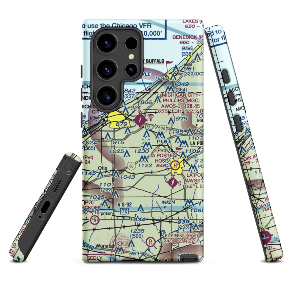 Norm's Airport (29II) VFR Sectional Samsung Phone Case Samsung Galaxy S24 Ultra model shown