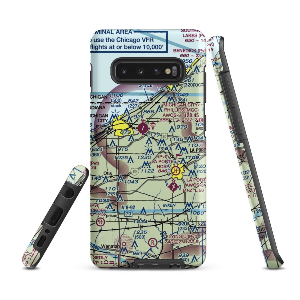 Norm's Airport (29II) VFR Sectional Samsung Phone Case Samsung Galaxy S10 Plus model shown