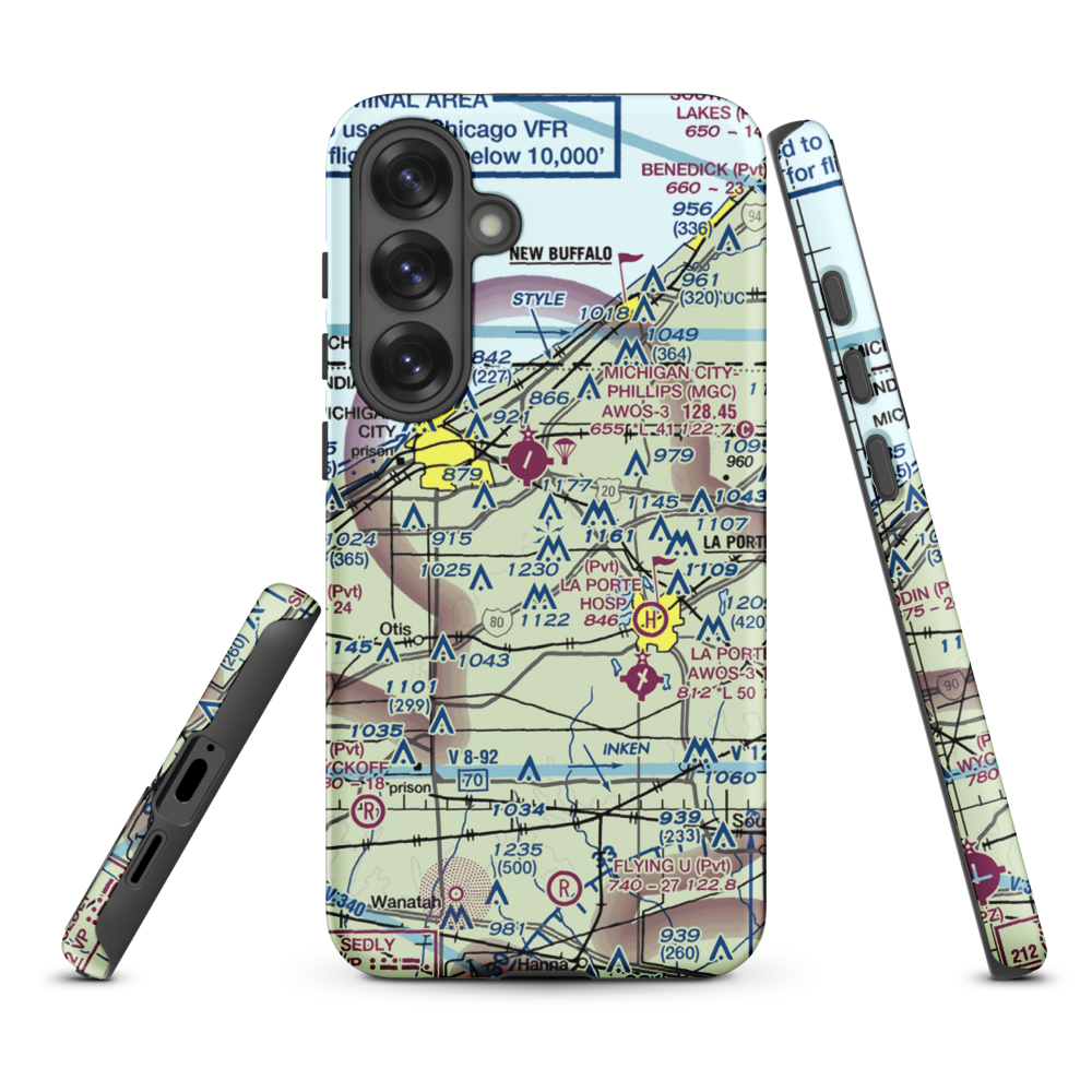 Norm's Airport (29II) VFR Sectional Samsung Phone Case Samsung Galaxy S25 Plus model shown