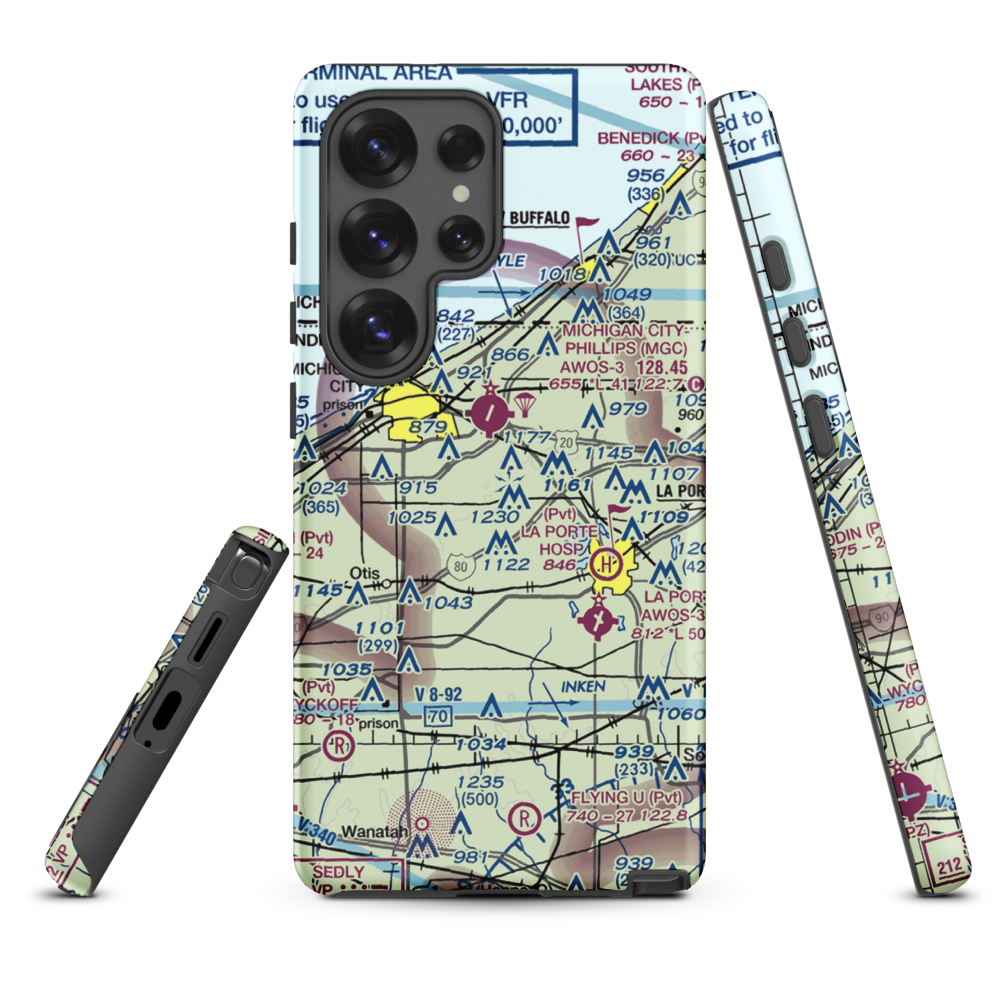 Norm's Airport (29II) VFR Sectional Samsung Phone Case Samsung Galaxy S25 Ultra model shown