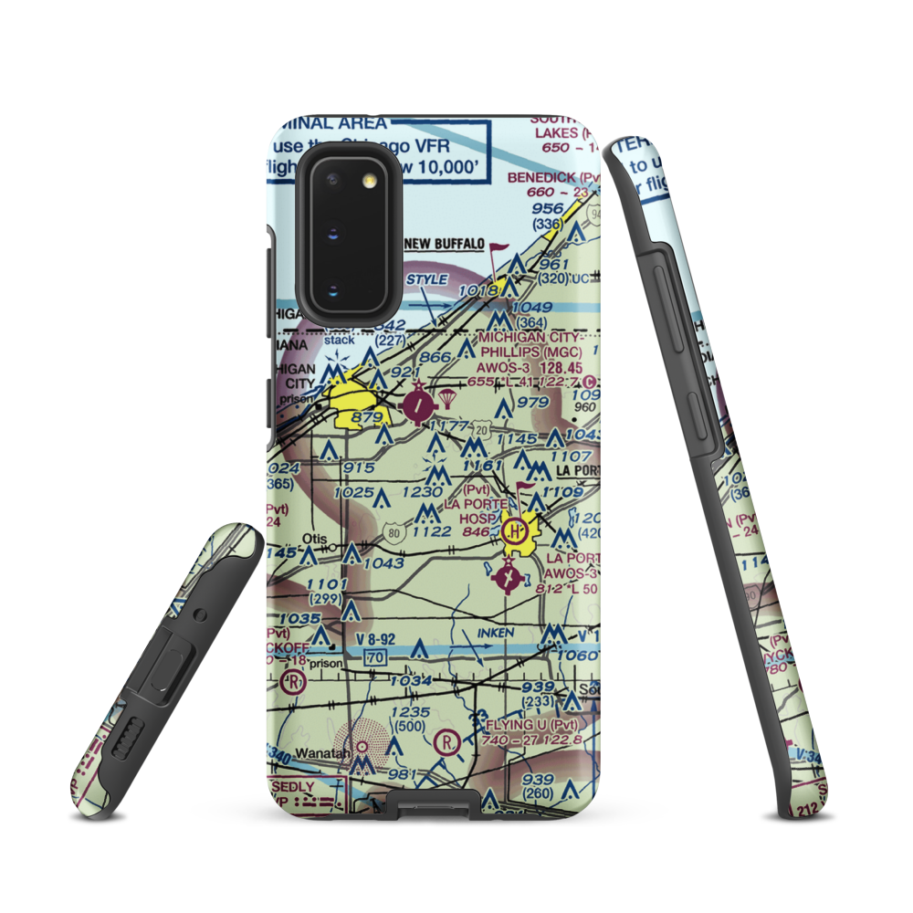 Norm's Airport (29II) VFR Sectional Samsung Phone Case Samsung Galaxy S20 model shown