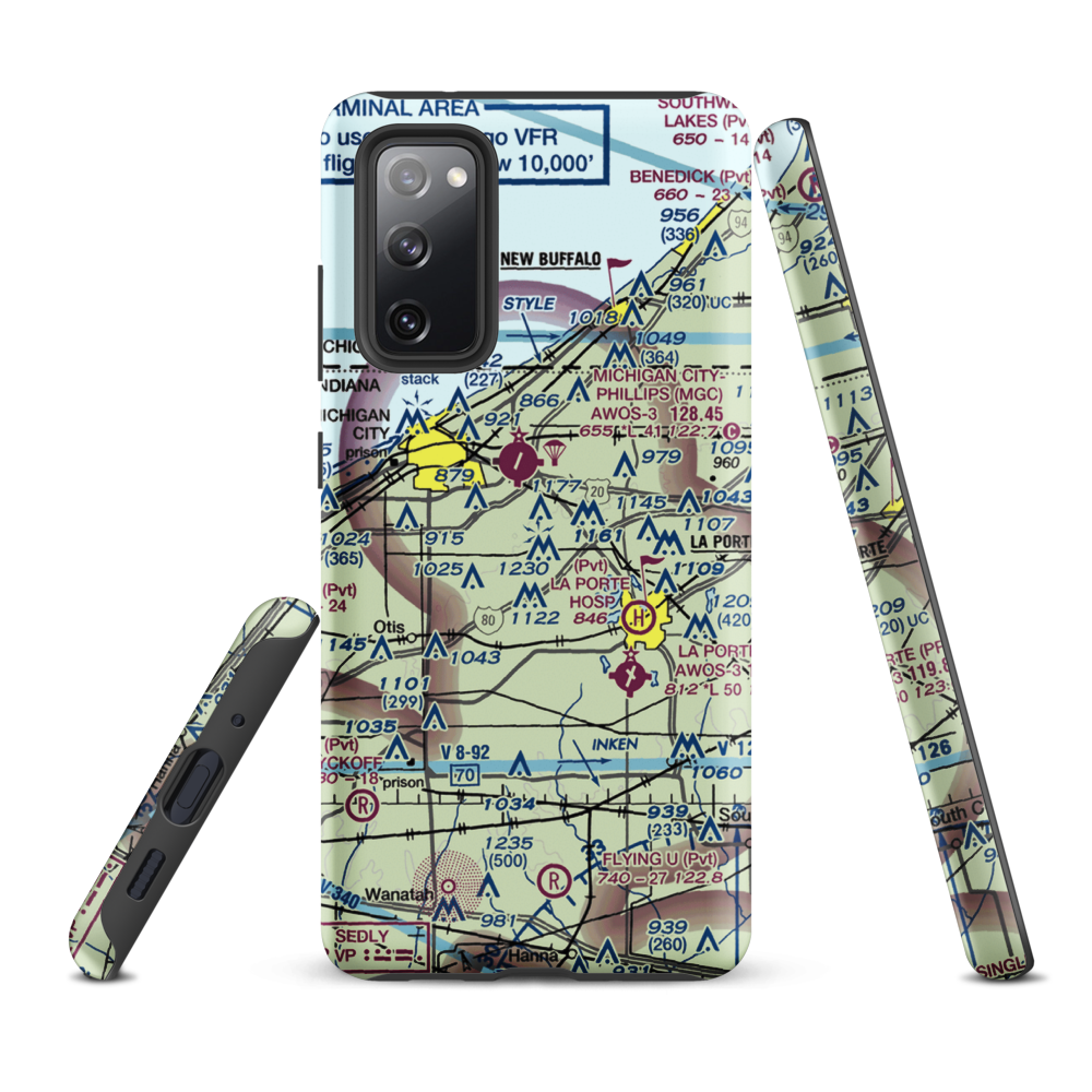 Norm's Airport (29II) VFR Sectional Samsung Phone Case Samsung Galaxy S20 FE model shown