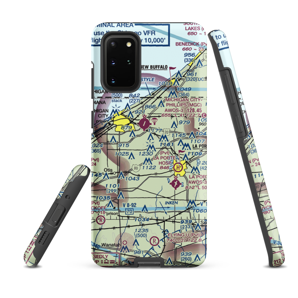 Norm's Airport (29II) VFR Sectional Samsung Phone Case Samsung Galaxy S20 Plus model shown