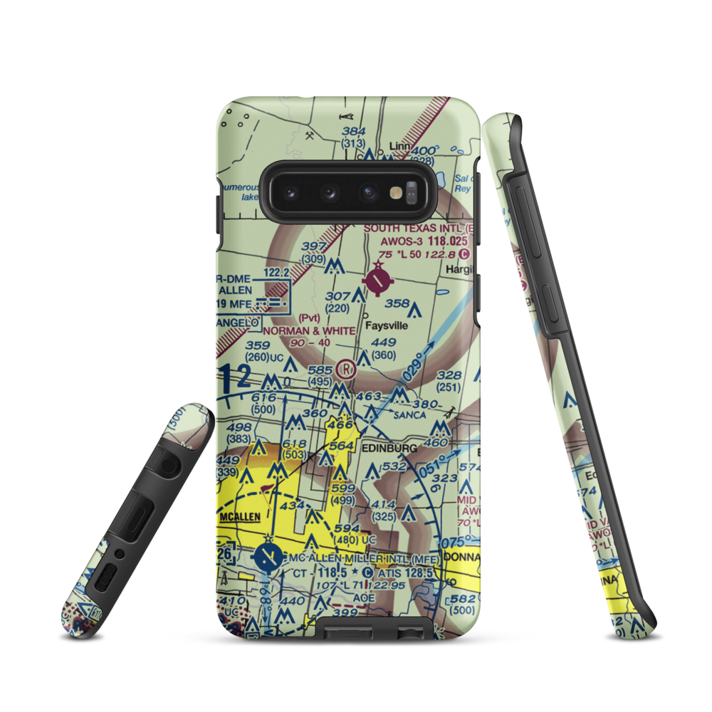 Norman & White Airport (6TE1) VFR Sectional Samsung Phone Case Samsung Galaxy S10 model shown