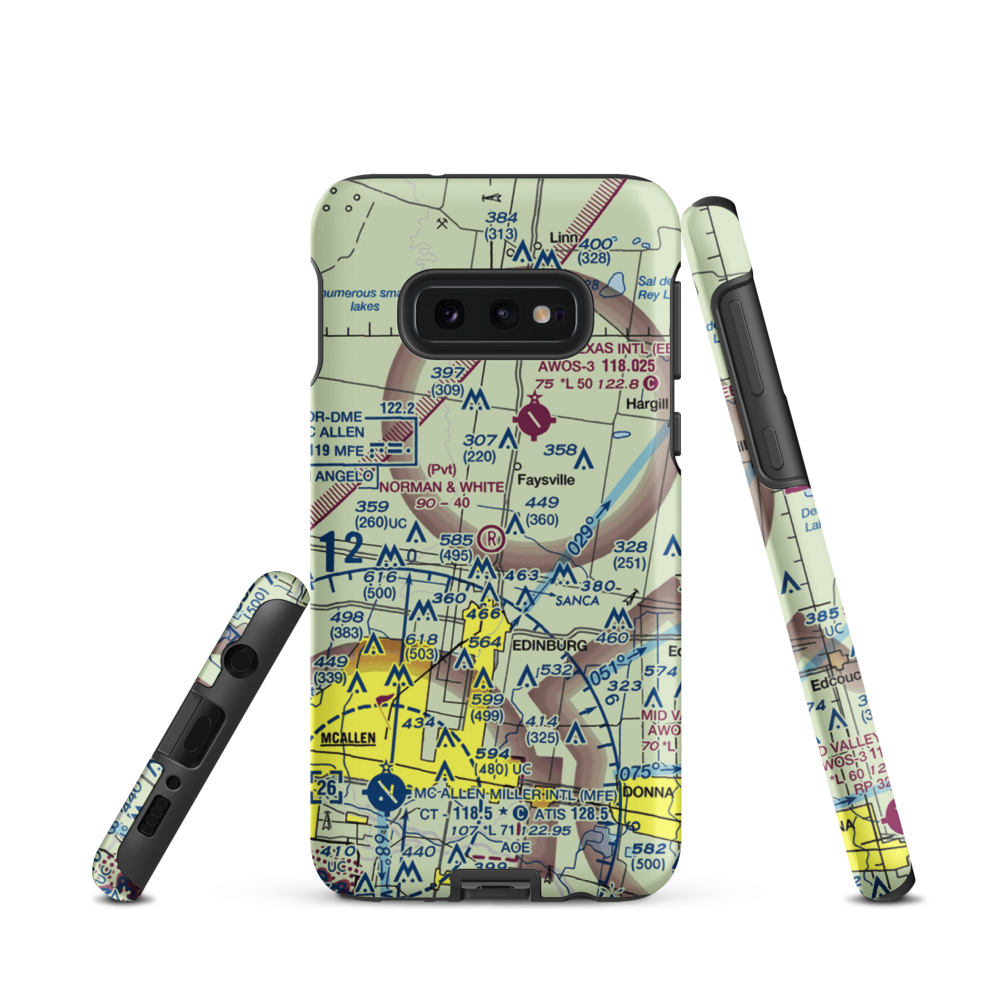 Norman & White Airport (6TE1) VFR Sectional Samsung Phone Case Samsung Galaxy S10e model shown