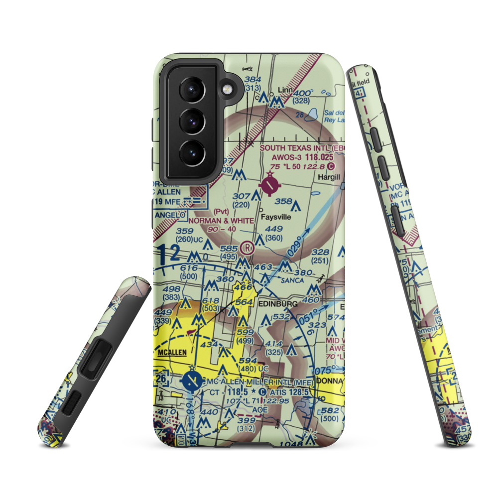 Norman & White Airport (6TE1) VFR Sectional Samsung Phone Case Samsung Galaxy S21 FE model shown