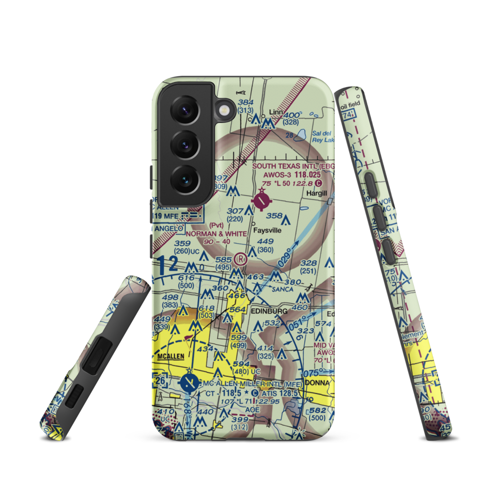 Norman & White Airport (6TE1) VFR Sectional Samsung Phone Case Samsung Galaxy S22 model shown