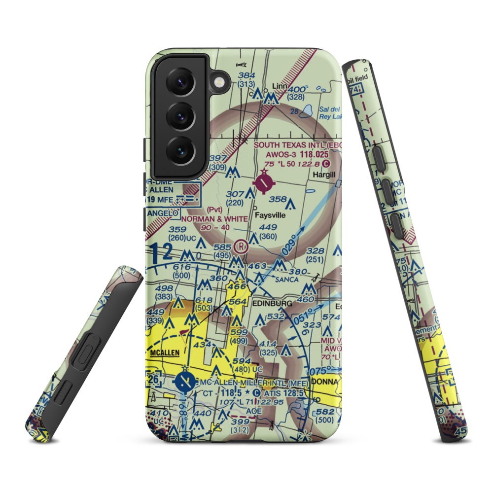Norman & White Airport (6TE1) VFR Sectional Samsung Phone Case Samsung Galaxy S22 Plus model shown
