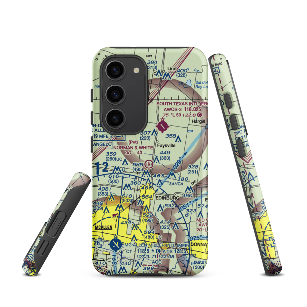Norman & White Airport (6TE1) VFR Sectional Samsung Phone Case Samsung Galaxy S23 model shown