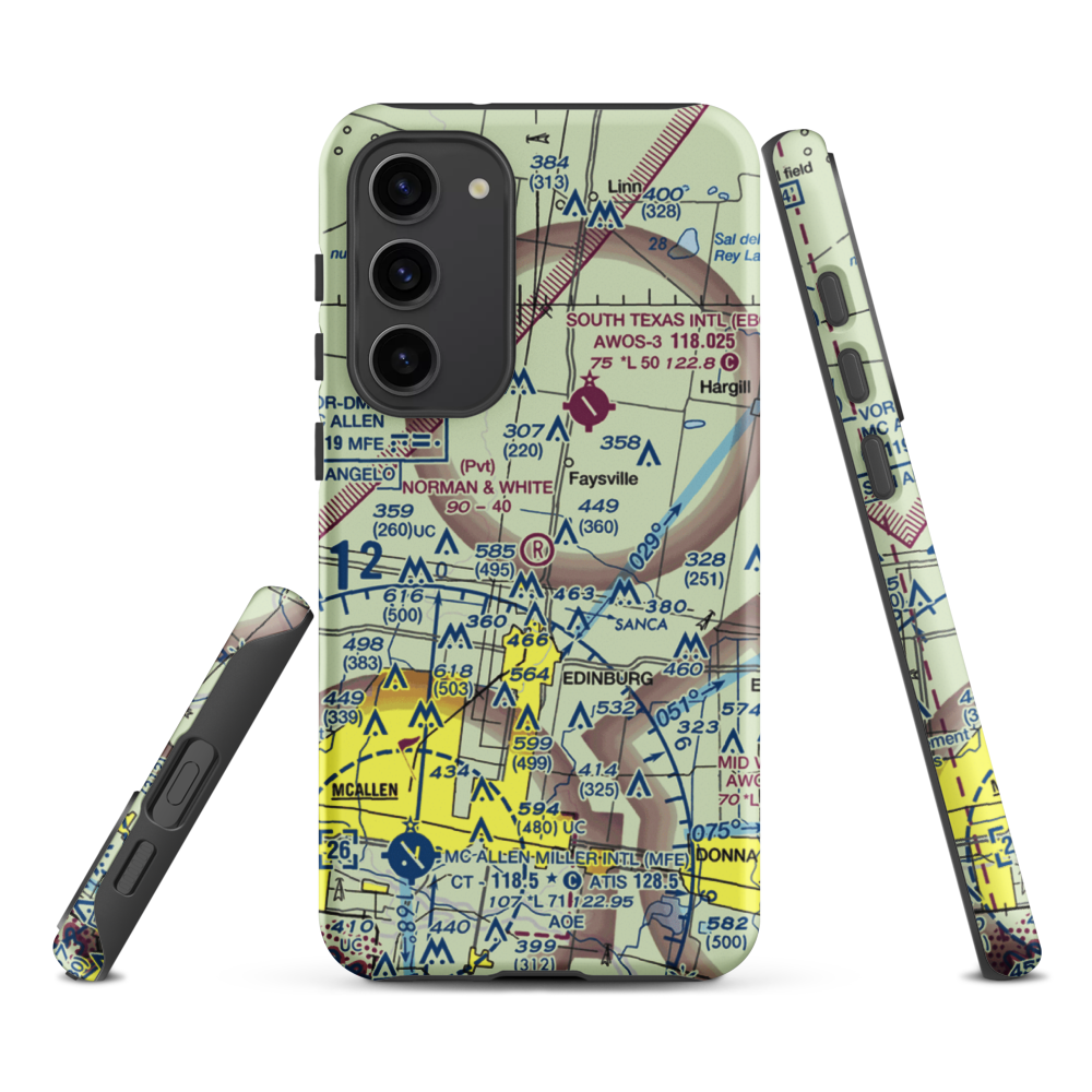 Norman & White Airport (6TE1) VFR Sectional Samsung Phone Case Samsung Galaxy S23 Plus model shown