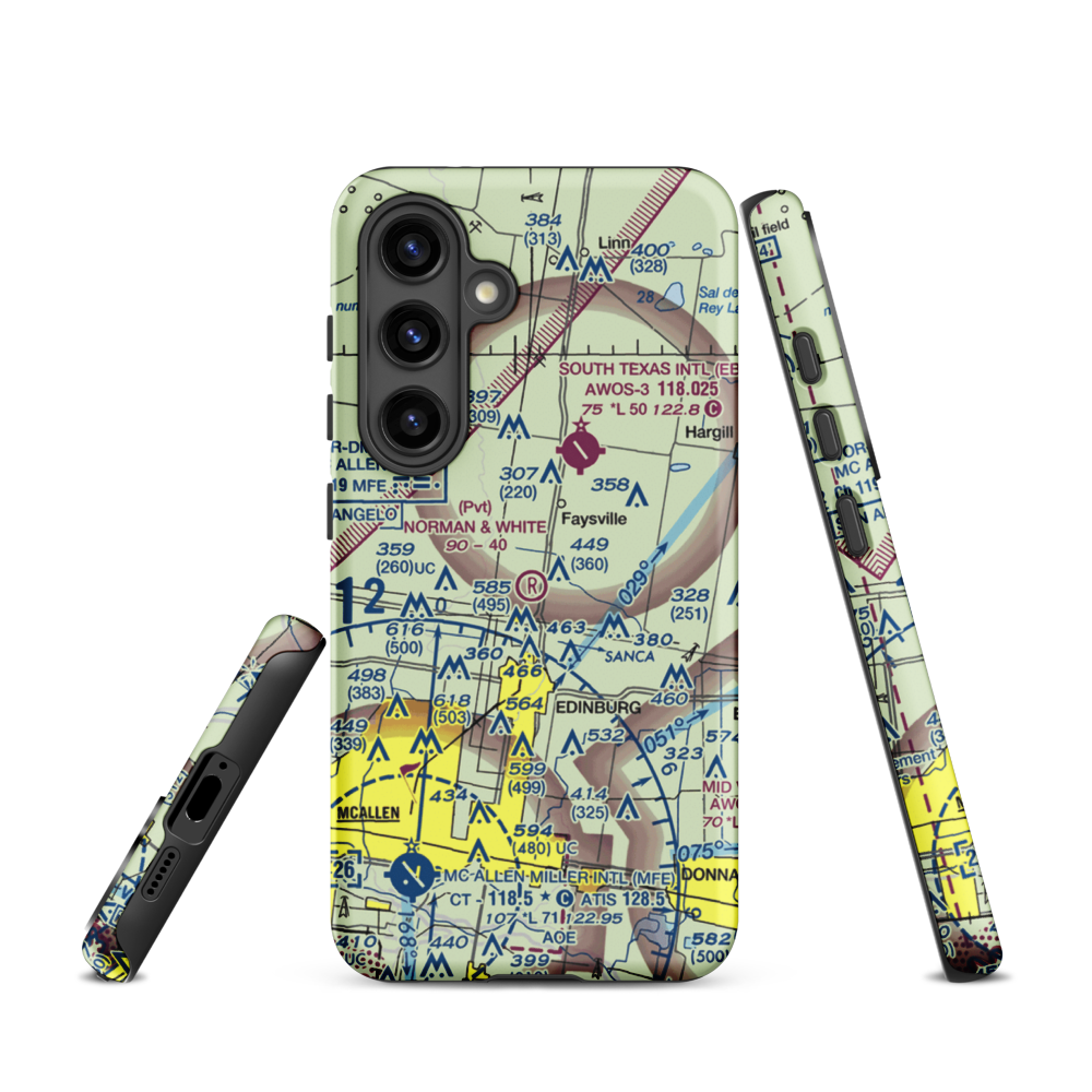 Norman & White Airport (6TE1) VFR Sectional Samsung Phone Case Samsung Galaxy S24 model shown