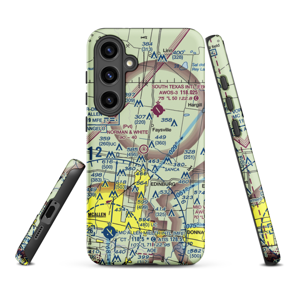 Norman & White Airport (6TE1) VFR Sectional Samsung Phone Case Samsung Galaxy S24 Plus model shown