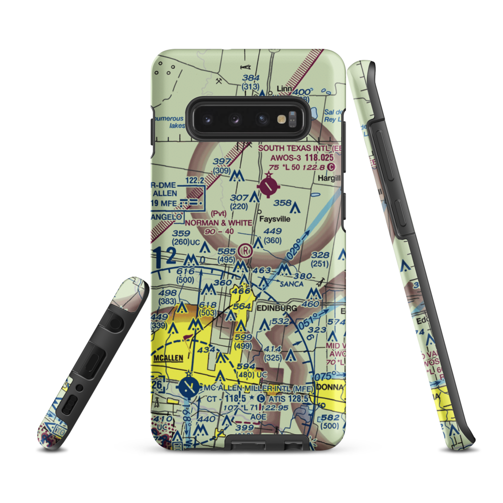 Norman & White Airport (6TE1) VFR Sectional Samsung Phone Case Samsung Galaxy S10 Plus model shown