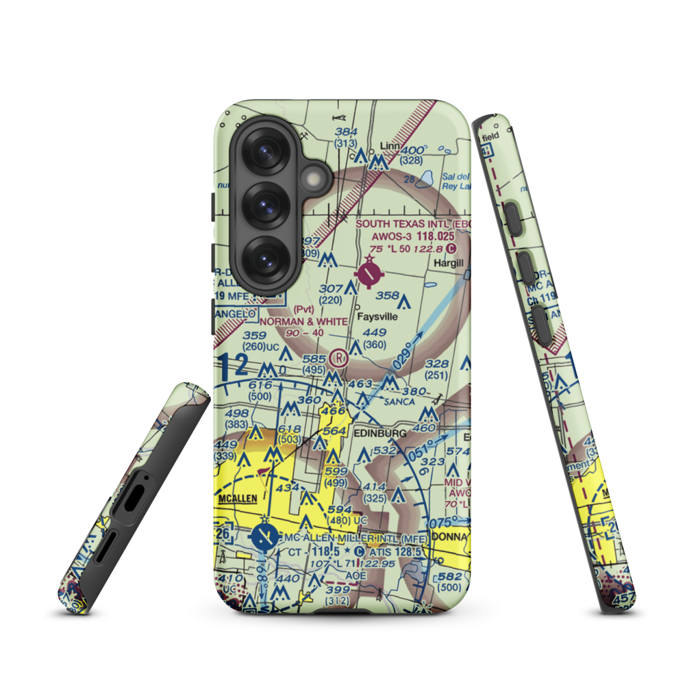 Norman & White Airport (6TE1) VFR Sectional Samsung Phone Case Samsung Galaxy S25 model shown