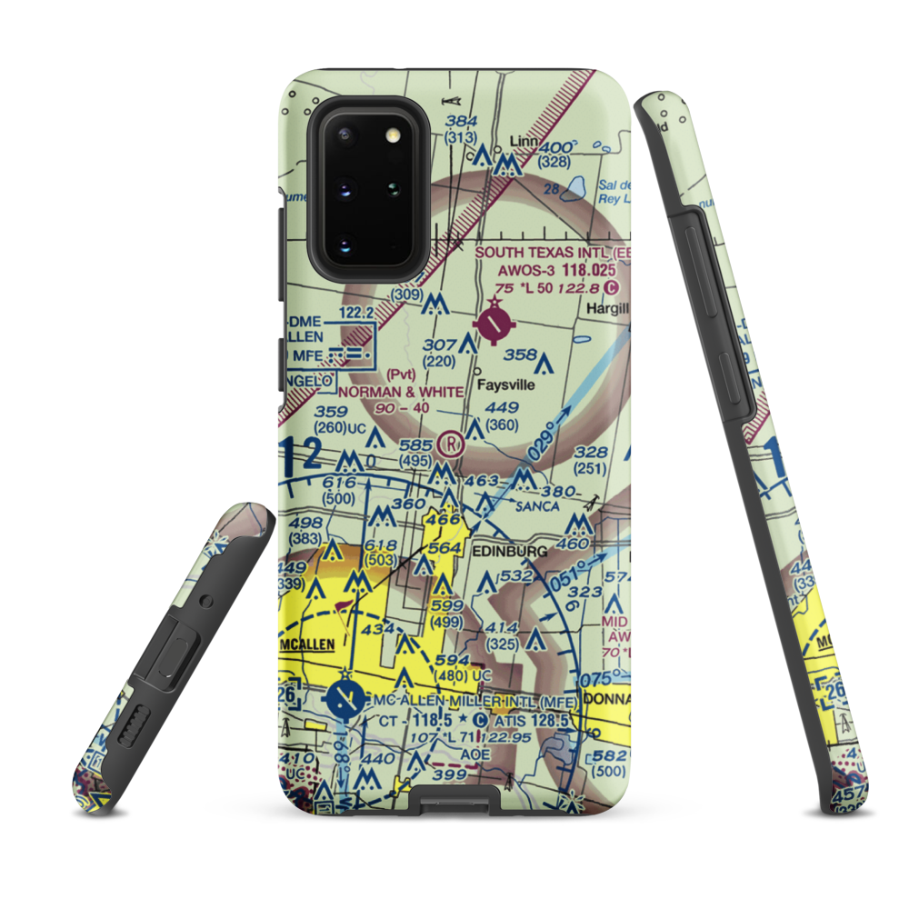 Norman & White Airport (6TE1) VFR Sectional Samsung Phone Case Samsung Galaxy S20 Plus model shown