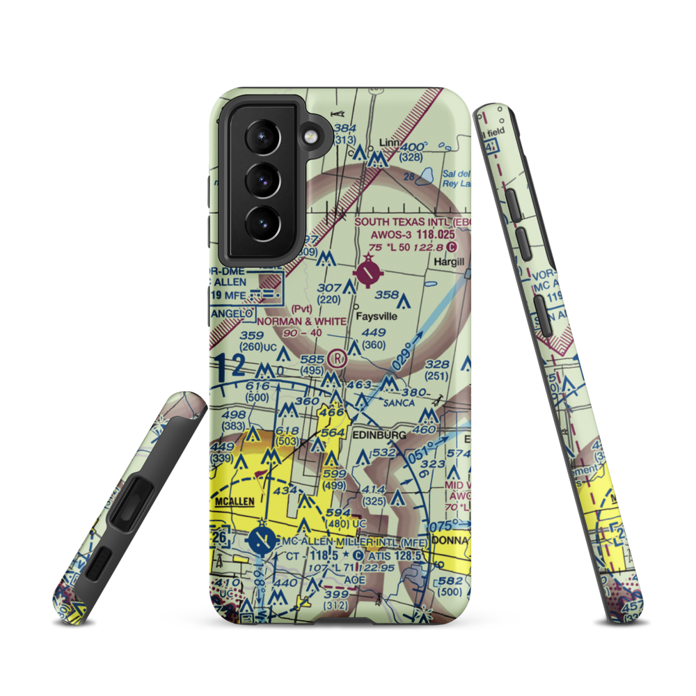 Norman & White Airport (6TE1) VFR Sectional Samsung Phone Case Samsung Galaxy S21 model shown