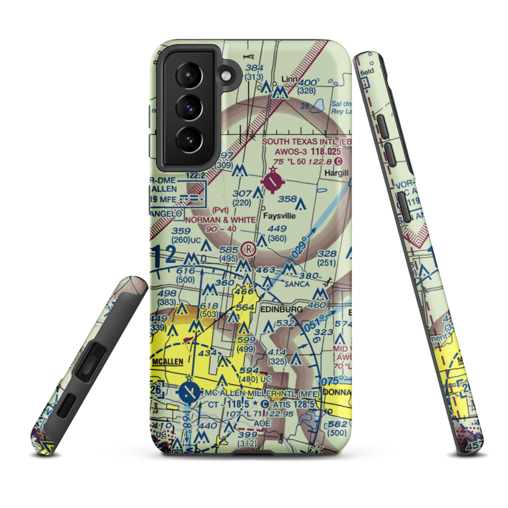 Norman & White Airport (6TE1) VFR Sectional Samsung Phone Case Samsung Galaxy S21 FE model shown