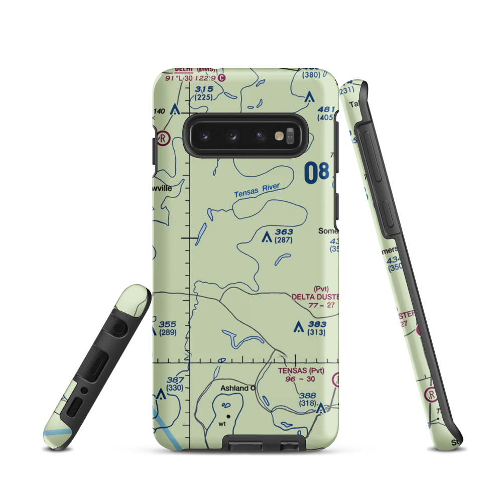 Norris Airstrip (9LA2) VFR Sectional Samsung Phone Case Samsung Galaxy S10 model shown