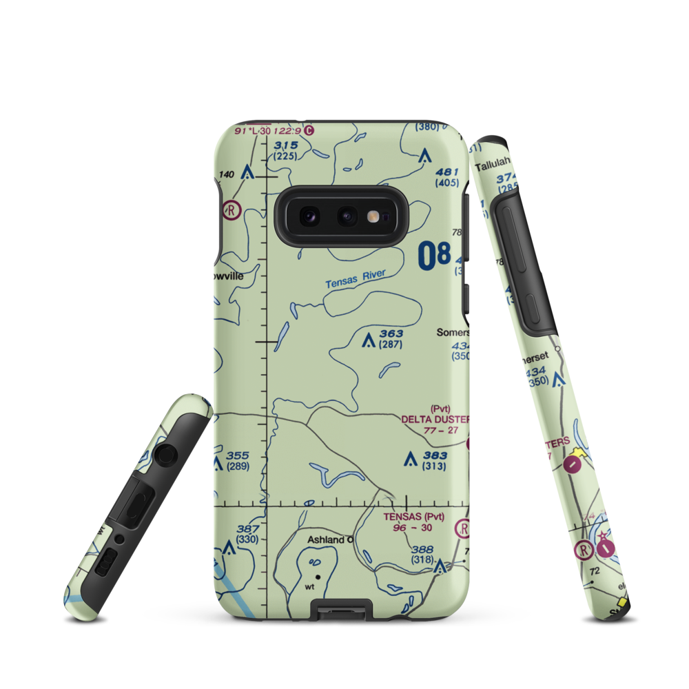 Norris Airstrip (9LA2) VFR Sectional Samsung Phone Case Samsung Galaxy S10 Plus model shown