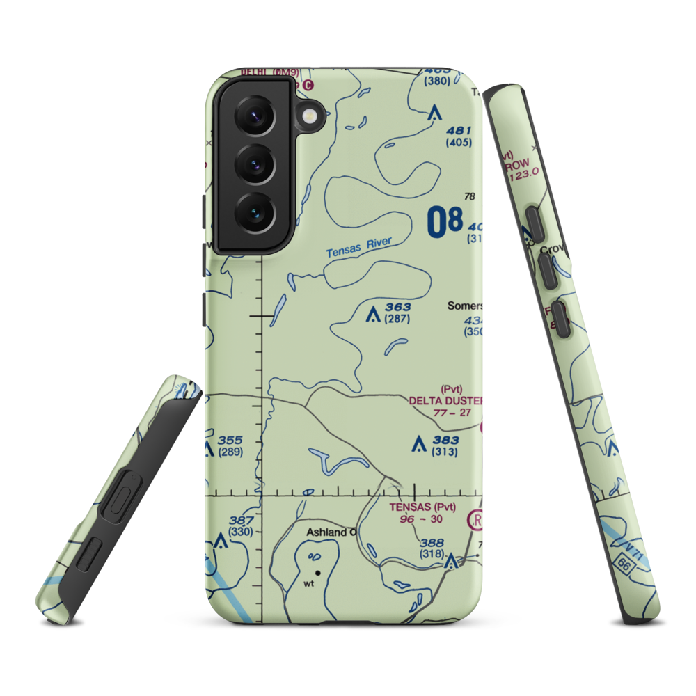 Norris Airstrip (9LA2) VFR Sectional Samsung Phone Case Samsung Galaxy S22 Plus model shown