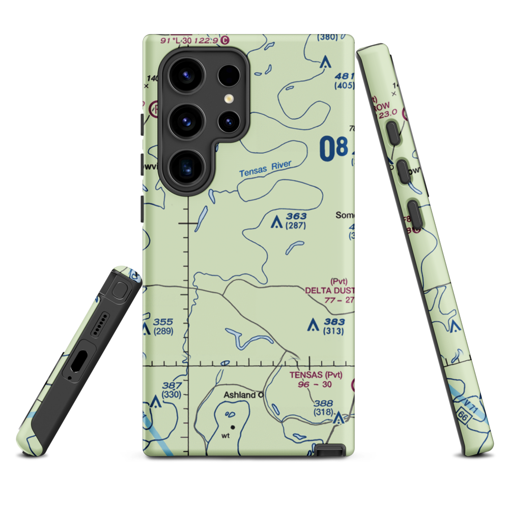 Norris Airstrip (9LA2) VFR Sectional Samsung Phone Case Samsung Galaxy S24 Ultra model shown