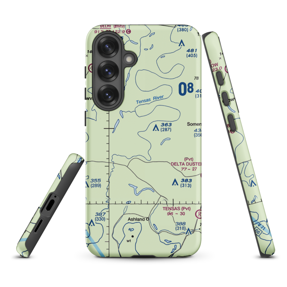 Norris Airstrip (9LA2) VFR Sectional Samsung Phone Case Samsung Galaxy S25 Plus model shown