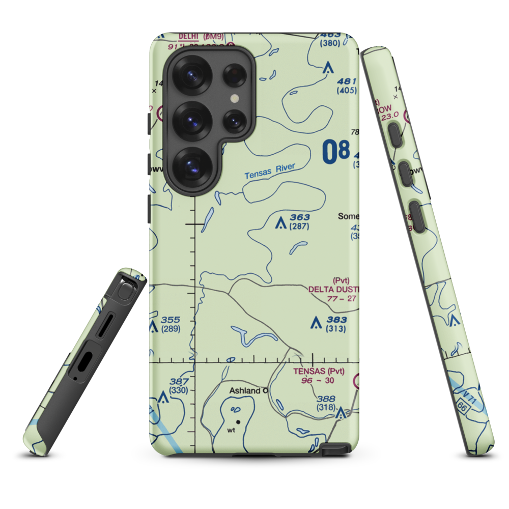 Norris Airstrip (9LA2) VFR Sectional Samsung Phone Case Samsung Galaxy S25 Ultra model shown