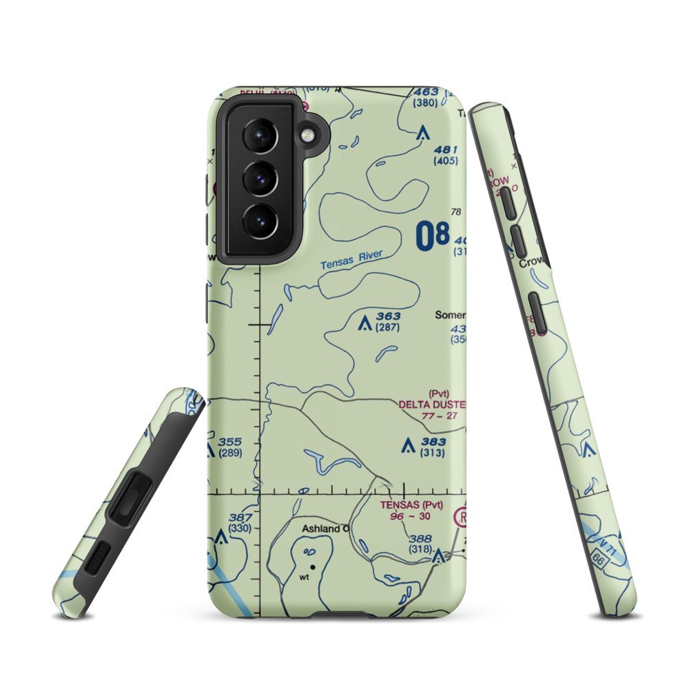 Norris Airstrip (9LA2) VFR Sectional Samsung Phone Case Samsung Galaxy S21 model shown