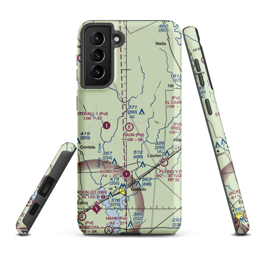 Norris Raun Ranch Airport (68TE) VFR Sectional Samsung Phone Case Samsung Galaxy S21 Plus model shown