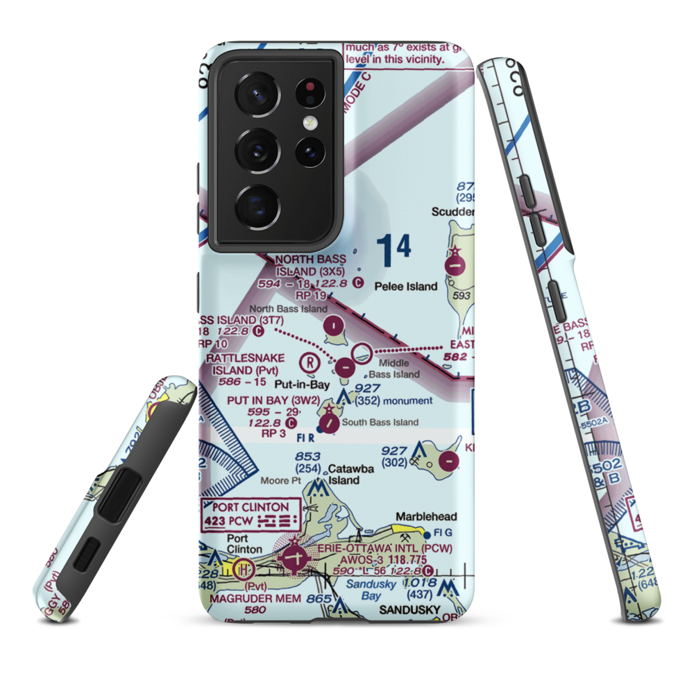 North Bass Island Airport (3X5) VFR Sectional Samsung Phone Case Samsung Galaxy S21 Plus model shown