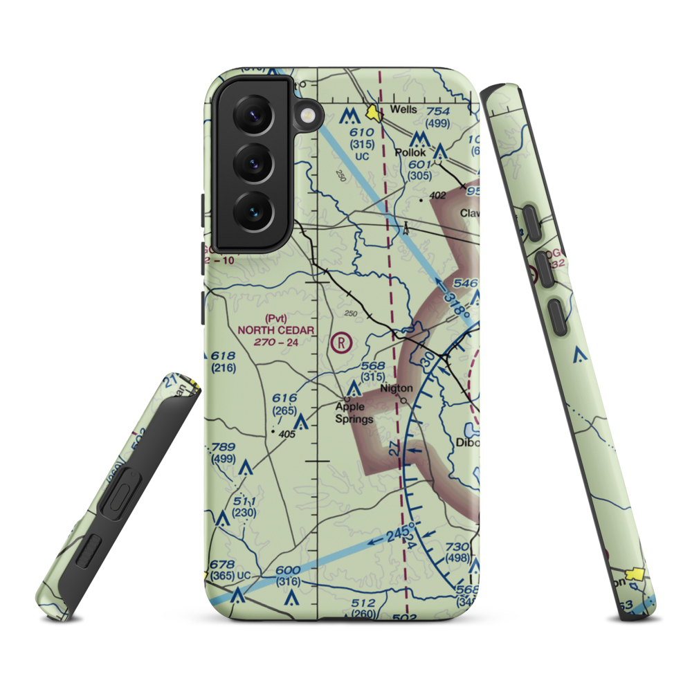 North Cedar Airport (XA71) VFR Sectional Samsung Phone Case Samsung Galaxy S22 Plus model shown
