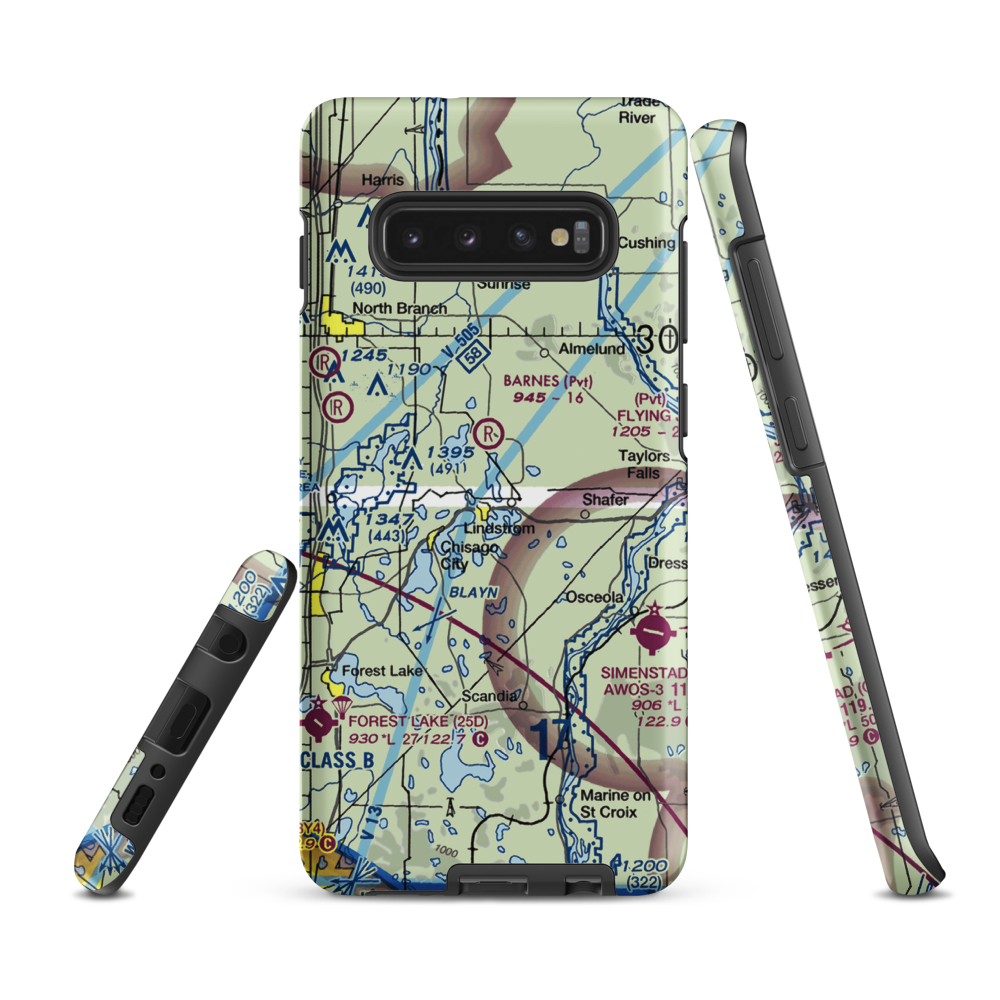 North Center Lake Seaplane Base (6MN4) VFR Sectional Samsung Phone Case Samsung Galaxy S10 Plus model shown