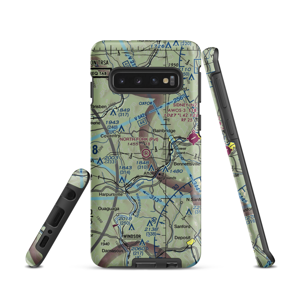North Fork Airport (8NY3) VFR Sectional Samsung Phone Case Samsung Galaxy S10 model shown