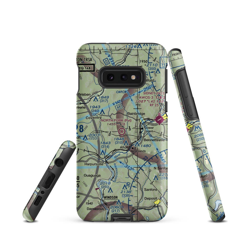 North Fork Airport (8NY3) VFR Sectional Samsung Phone Case Samsung Galaxy S10e model shown
