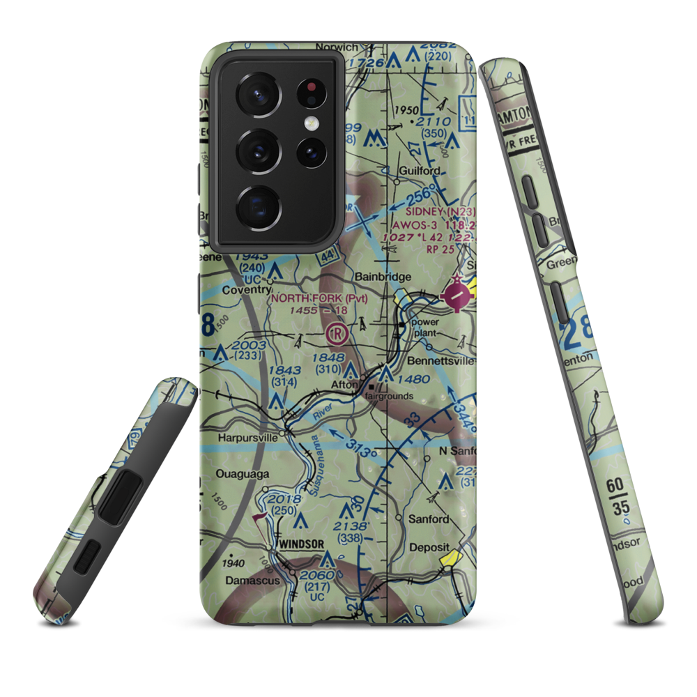 North Fork Airport (8NY3) VFR Sectional Samsung Phone Case Samsung Galaxy S21 Ultra model shown