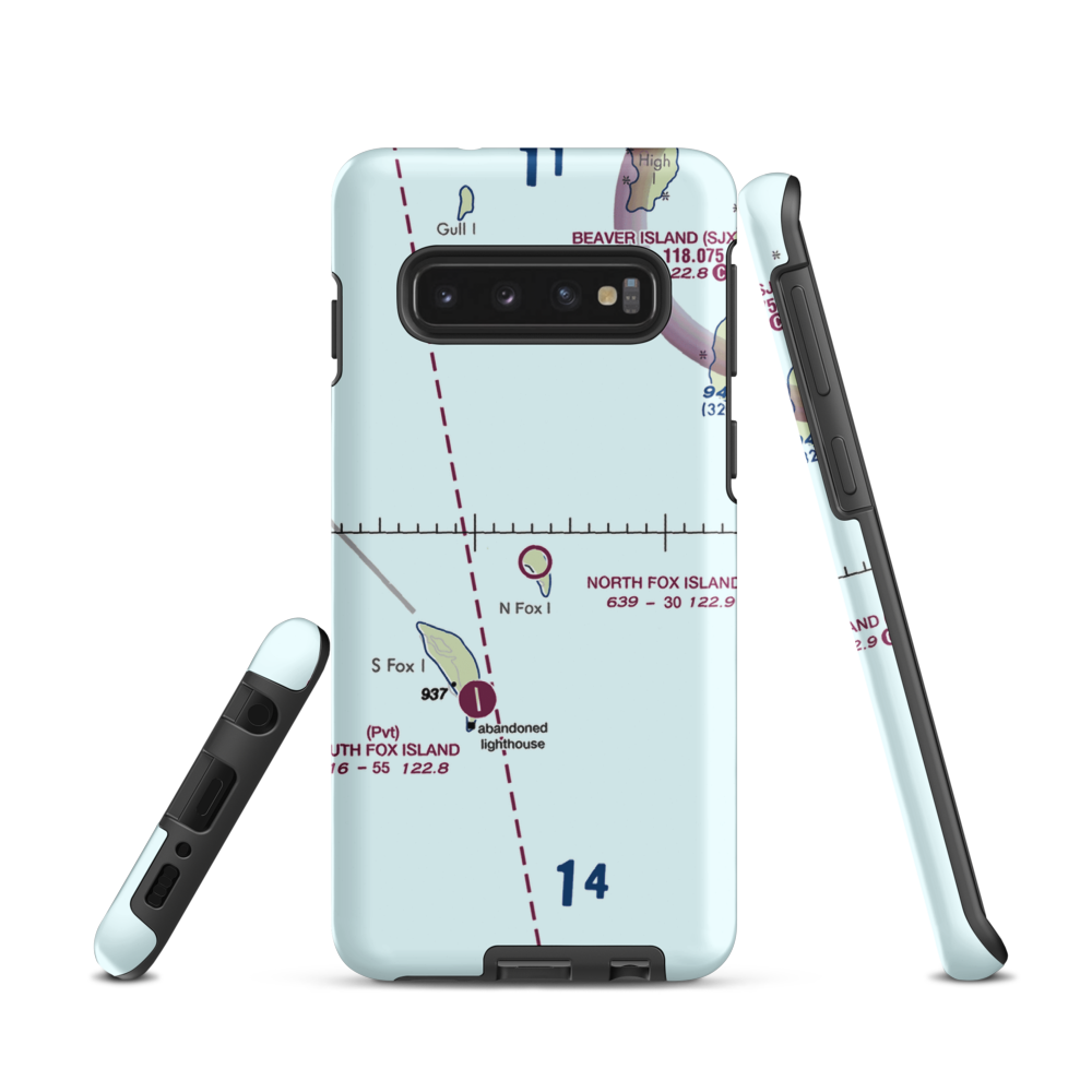 North Fox Island Airport (6Y3) VFR Sectional Samsung Phone Case Samsung Galaxy S10 model shown