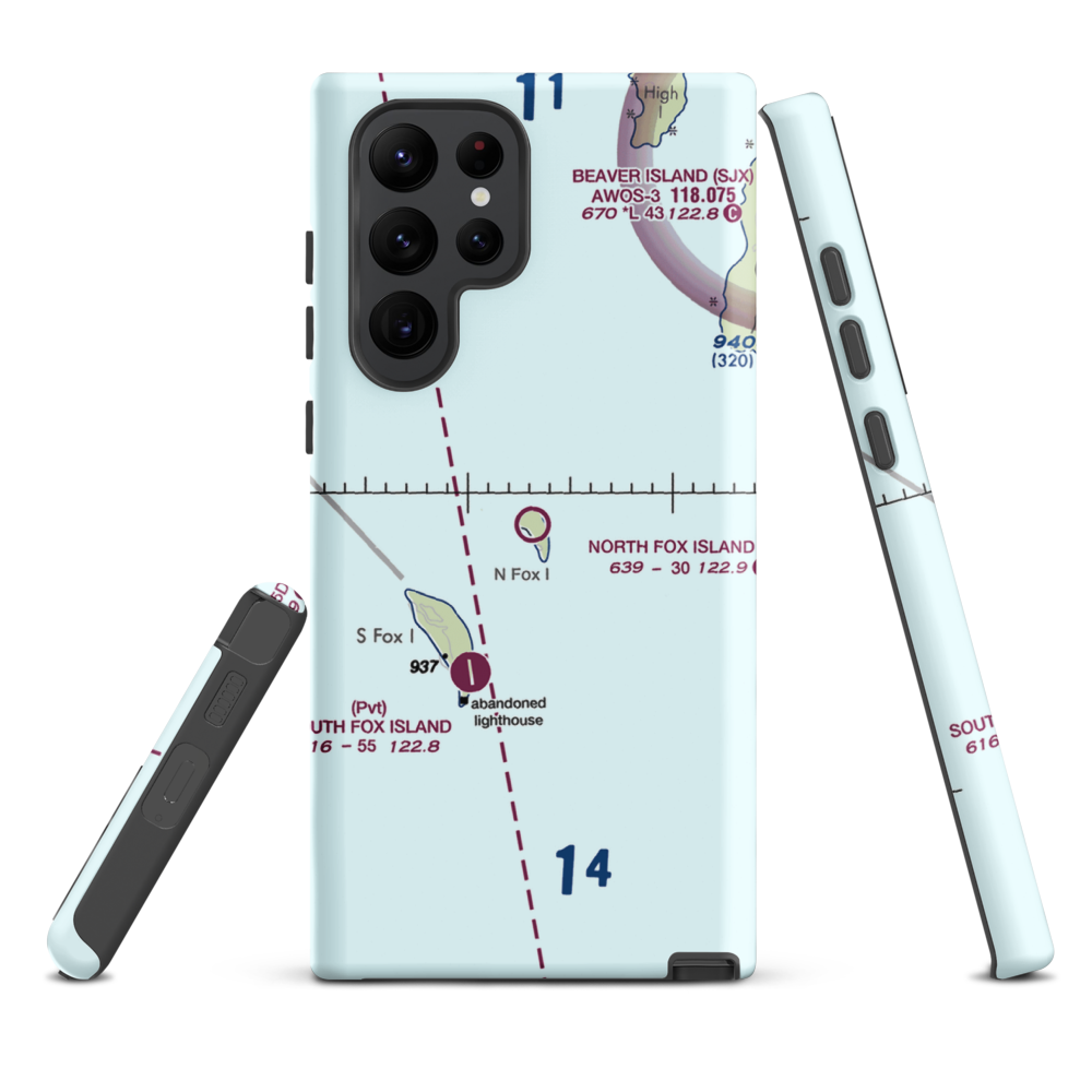 North Fox Island Airport (6Y3) VFR Sectional Samsung Phone Case Samsung Galaxy S22 Ultra model shown
