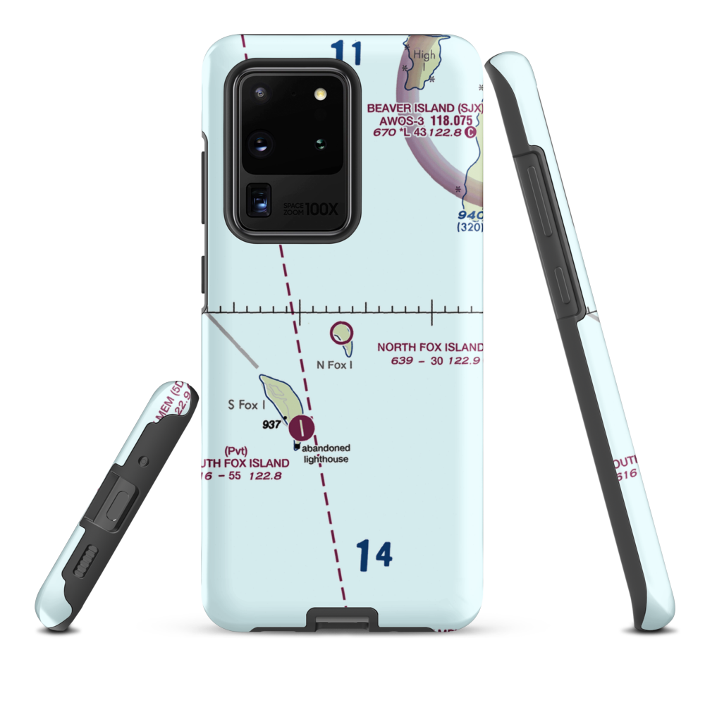 North Fox Island Airport (6Y3) VFR Sectional Samsung Phone Case Samsung Galaxy S20 Ultra model shown