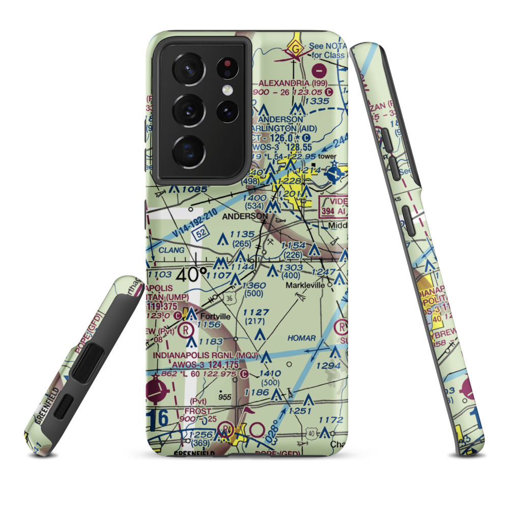 North Lakeland Airport (IN31) VFR Sectional Samsung Phone Case Samsung Galaxy S21 Plus model shown