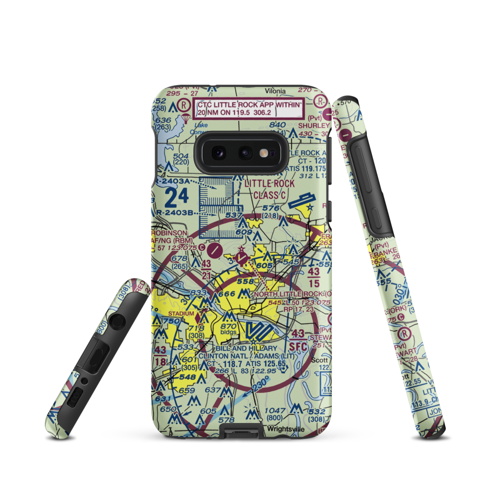 North Little Rock Municipal Airport (ORK) VFR Sectional Samsung Phone Case Samsung Galaxy S10 Plus model shown